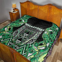 Aotearoa Whakatohea Quilt Maori Tribal Green Abalone Paua Shell Pattern DT05 - Polynesian Pride