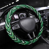 Aotearoa Whakatohea Steering Wheel Cover Maori Tribal Green Abalone Paua Shell Pattern DT05 Universal Fit Green - Polynesian Pride