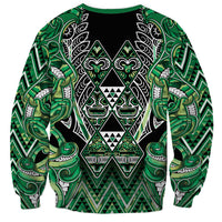 Aotearoa Whakatohea Sweatshirt Maori Tribal Green Abalone Paua Shell Pattern DT05 - Polynesian Pride