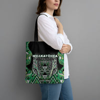 Aotearoa Whakatohea Tote Bag Maori Tribal Green Abalone Paua Shell Pattern DT05 - Polynesian Pride