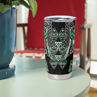Aotearoa Whakatohea Tumbler Cup Maori Tribal Green Abalone Paua Shell Pattern DT05 - Polynesian Pride