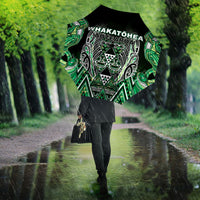 Aotearoa Whakatohea Umbrella Maori Tribal Green Abalone Paua Shell Pattern DT05 - Polynesian Pride