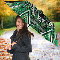 Aotearoa Whakatohea Umbrella Maori Tribal Green Abalone Paua Shell Pattern DT05 - Polynesian Pride