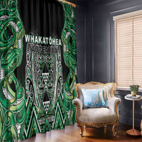 Aotearoa Whakatohea Window Curtain Maori Tribal Green Abalone Paua Shell Pattern DT05 - Polynesian Pride