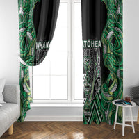 Aotearoa Whakatohea Window Curtain Maori Tribal Green Abalone Paua Shell Pattern DT05 - Polynesian Pride