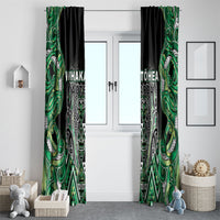 Aotearoa Whakatohea Window Curtain Maori Tribal Green Abalone Paua Shell Pattern DT05 - Polynesian Pride