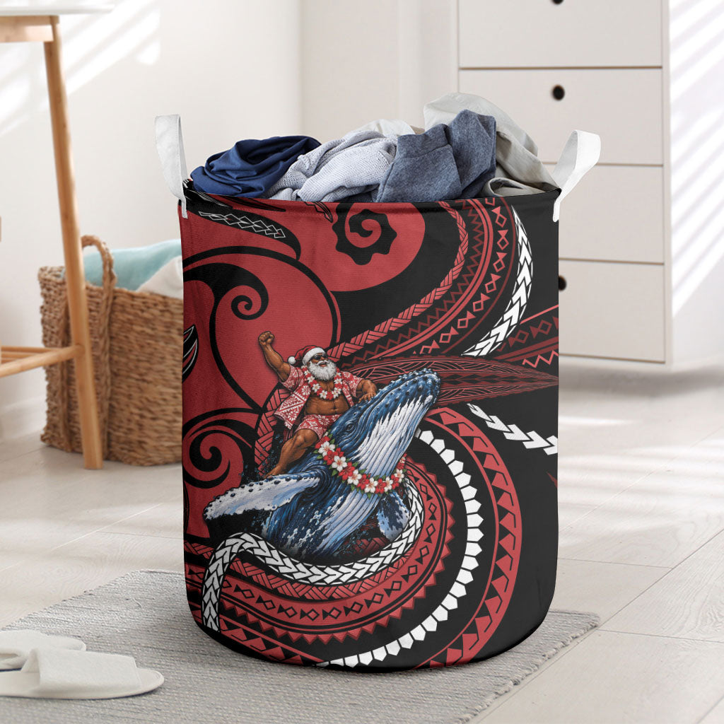Tonga Christmas Laundry Basket Santa Riding Humpback Whale