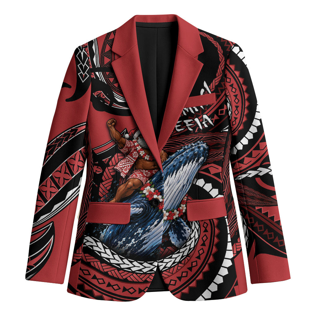 Tonga Christmas Blazer Santa Riding Humpback Whale