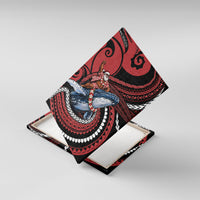 Tonga Christmas Canvas Wall Art Santa Riding Humpback Whale DT05 With Frame Red - Polynesian Pride
