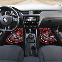 Tonga Christmas Car Mats Santa Riding Humpback Whale DT05 Set 2pcs - Front Red - Polynesian Pride