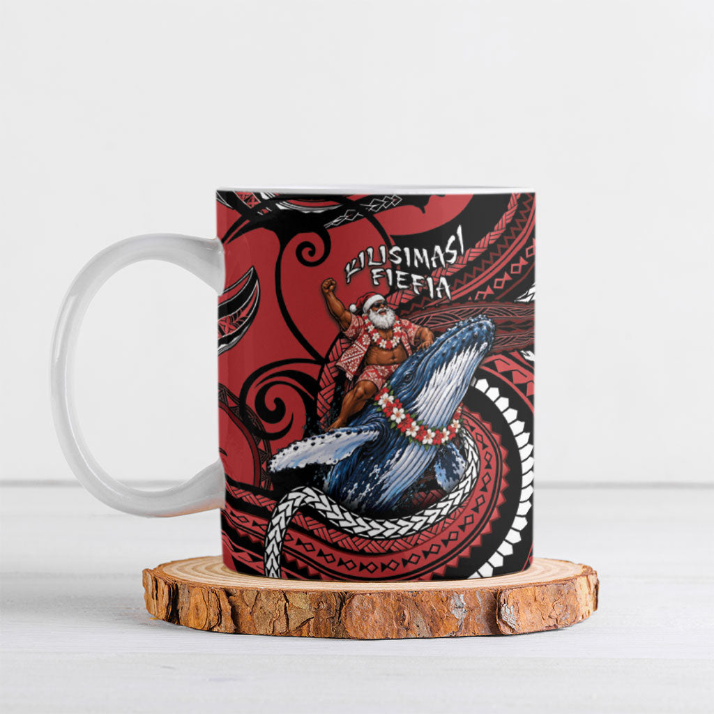 Tonga Christmas Ceramic Mug Santa Riding Humpback Whale