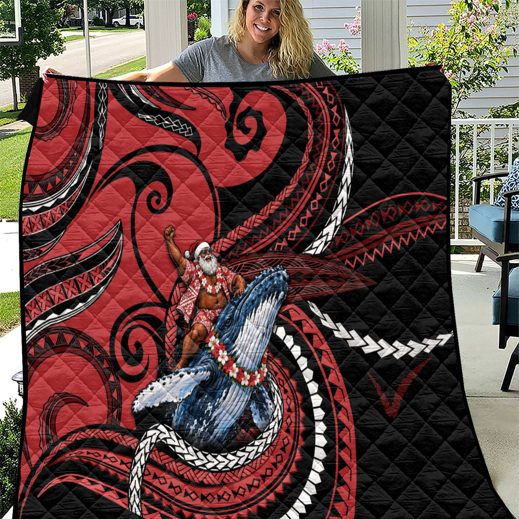 Tonga Christmas Quilt Santa Riding Humpback Whale