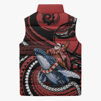 Tonga Christmas Sleeveless Puffer Jacket Santa Riding Humpback Whale DT05 - Polynesian Pride