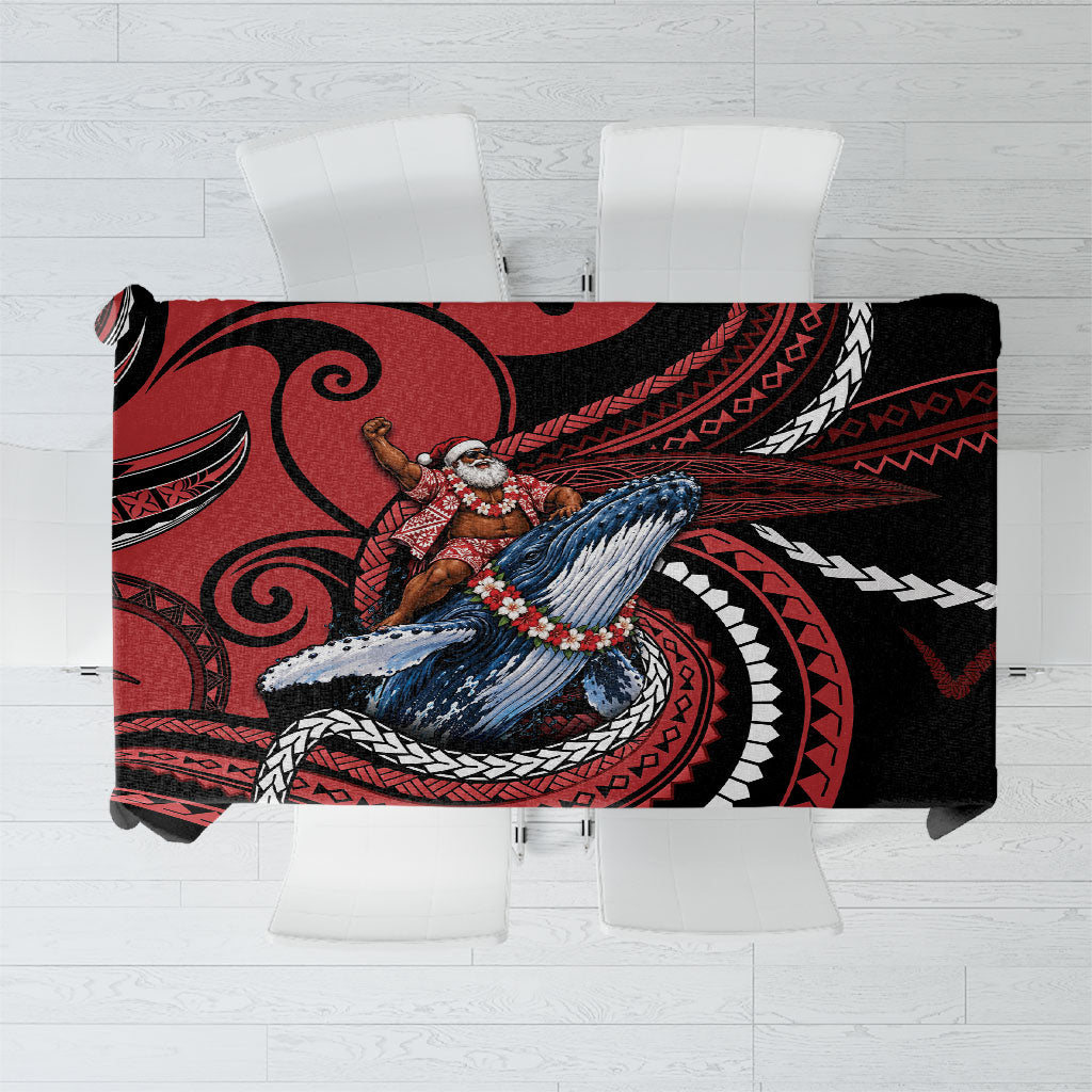 Tonga Christmas Tablecloth Santa Riding Humpback Whale