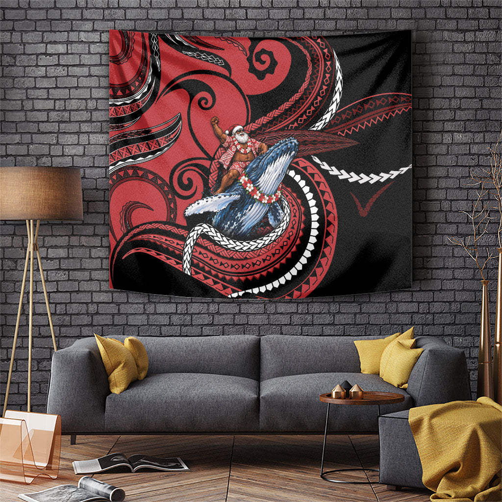 Tonga Christmas Tapestry Santa Riding Humpback Whale