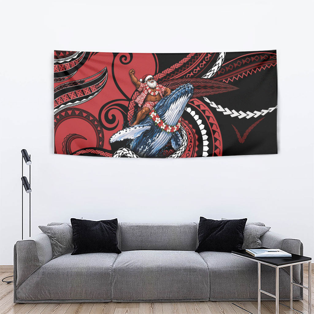 Tonga Christmas Tapestry Santa Riding Humpback Whale DT05 - Polynesian Pride
