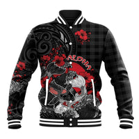 Personalised Hawaiian And Japanese Baseball Jacket Aloha Koi Fish Palaka Patterns DT05 Unisex Black - Polynesian Pride
