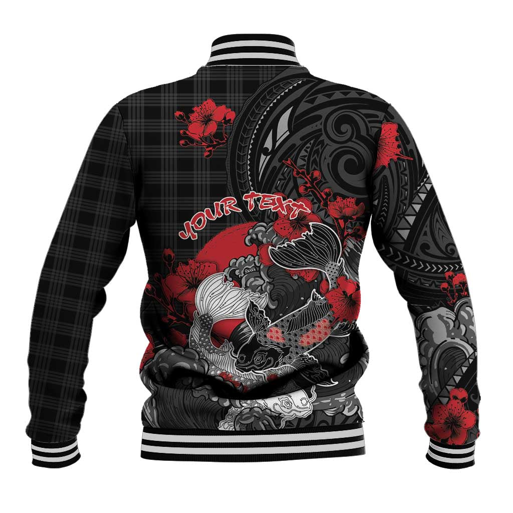 Personalised Hawaiian And Japanese Baseball Jacket Aloha Koi Fish Palaka Patterns DT05 - Polynesian Pride