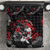 Hawaiian And Japanese Bedding Set Aloha Koi Fish Palaka Patterns - Polynesian Pride
