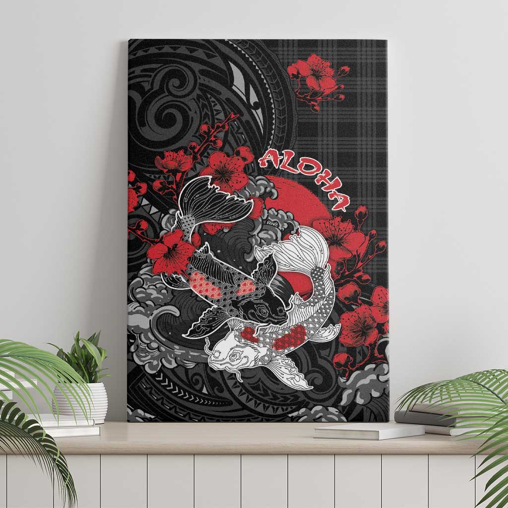Hawaiian And Japanese Canvas Wall Art Aloha Koi Fish Palaka Patterns DT05 - Polynesian Pride