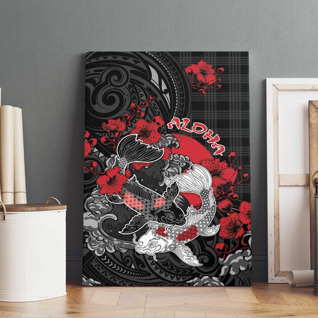 Hawaiian And Japanese Canvas Wall Art Aloha Koi Fish Palaka Patterns DT05 - Polynesian Pride