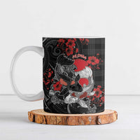 Personalised Hawaiian And Japanese Ceramic Mug Aloha Koi Fish Palaka Patterns DT05 Black - Polynesian Pride
