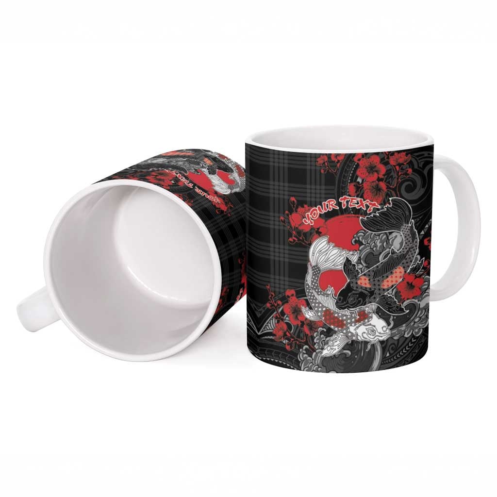 Personalised Hawaiian And Japanese Ceramic Mug Aloha Koi Fish Palaka Patterns DT05 - Polynesian Pride