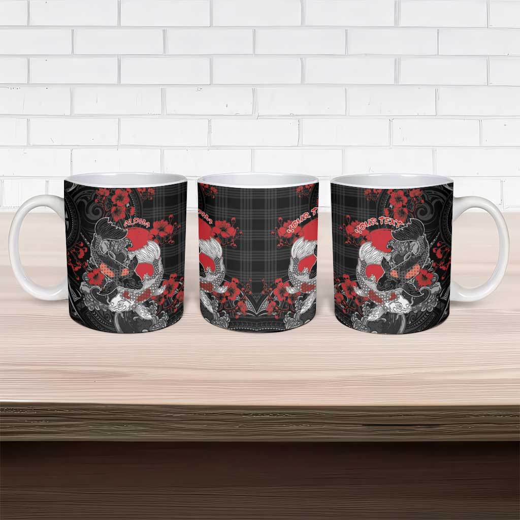 Personalised Hawaiian And Japanese Ceramic Mug Aloha Koi Fish Palaka Patterns DT05 - Polynesian Pride