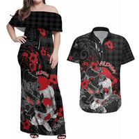 Personalised Hawaiian And Japanese Couples Matching Off Shoulder Maxi Dress and Hawaiian Shirt Aloha Koi Fish Palaka Patterns - Polynesian Pride