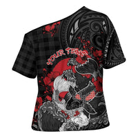 Personalised Hawaiian And Japanese Cross Shoulder Shirt Aloha Koi Fish Palaka Patterns DT05 - Polynesian Pride