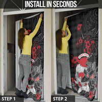 Personalised Hawaiian And Japanese Door Cover Aloha Koi Fish Palaka Patterns - Polynesian Pride