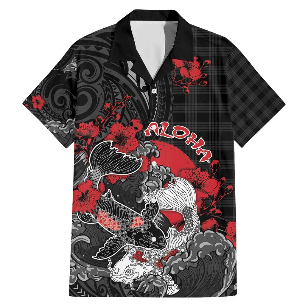 Personalised Hawaiian And Japanese Family Matching Mermaid Dress and Hawaiian Shirt Aloha Koi Fish Palaka Patterns - Polynesian Pride
