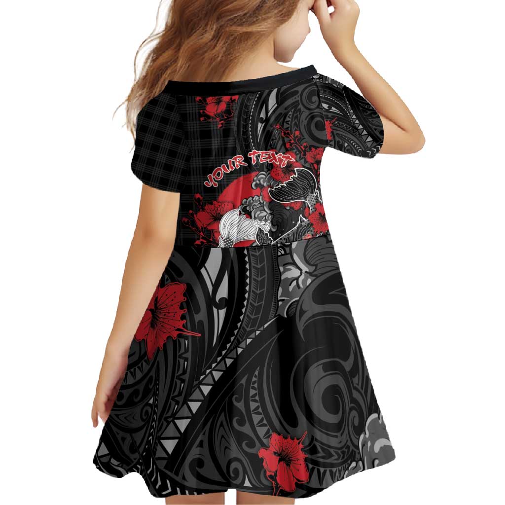 Personalised Hawaiian And Japanese Family Matching Off Shoulder Maxi Dress and Hawaiian Shirt Aloha Koi Fish Palaka Patterns - Polynesian Pride