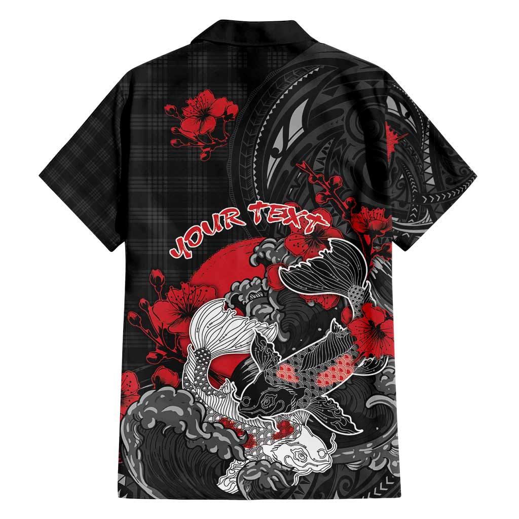 Personalised Hawaiian And Japanese Family Matching Off Shoulder Maxi Dress and Hawaiian Shirt Aloha Koi Fish Palaka Patterns - Polynesian Pride