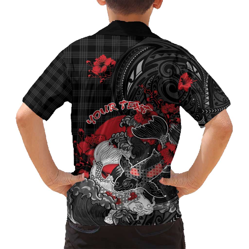 Personalised Hawaiian And Japanese Family Matching Summer Maxi Dress and Hawaiian Shirt Aloha Koi Fish Palaka Patterns - Polynesian Pride