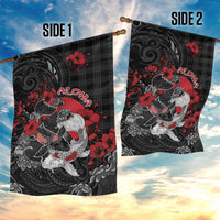 Hawaiian And Japanese Garden Flag Aloha Koi Fish Palaka Patterns - Polynesian Pride
