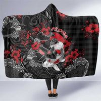 Hawaiian And Japanese Hooded Blanket Aloha Koi Fish Palaka Patterns - Polynesian Pride