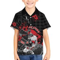 Personalised Hawaiian And Japanese Kid Hawaiian Shirt Aloha Koi Fish Palaka Patterns DT05 Kid Black - Polynesian Pride