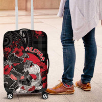 Hawaiian And Japanese Luggage Cover Aloha Koi Fish Palaka Patterns - Polynesian Pride