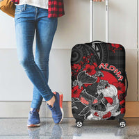 Hawaiian And Japanese Luggage Cover Aloha Koi Fish Palaka Patterns - Polynesian Pride