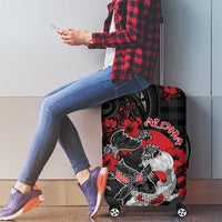 Hawaiian And Japanese Luggage Cover Aloha Koi Fish Palaka Patterns - Polynesian Pride