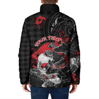 Personalised Hawaiian And Japanese Padded Jacket Aloha Koi Fish Palaka Patterns DT05 - Polynesian Pride