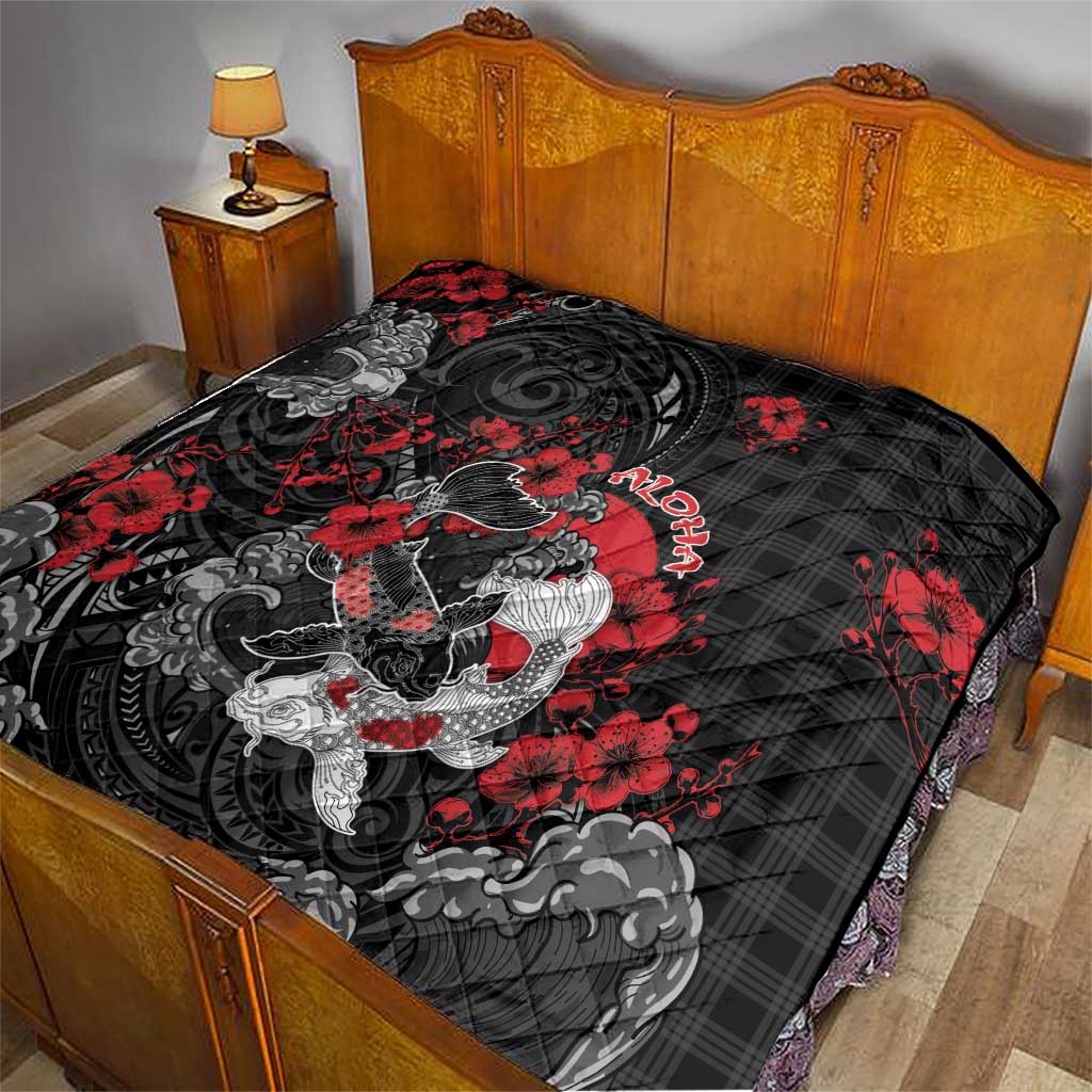 Hawaiian And Japanese Quilt Aloha Koi Fish Palaka Patterns - Polynesian Pride