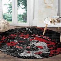 Hawaiian And Japanese Round Carpet Aloha Koi Fish Palaka Patterns DT05 - Polynesian Pride