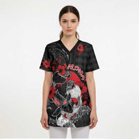 Personalised Hawaiian And Japanese Scrub Top Aloha Koi Fish Palaka Patterns DT05 - Polynesian Pride