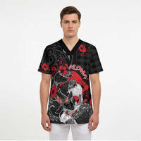 Personalised Hawaiian And Japanese Scrub Top Aloha Koi Fish Palaka Patterns DT05 - Polynesian Pride