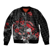 Personalised Hawaiian And Japanese Sleeve Zip Bomber Jacket Aloha Koi Fish Palaka Patterns - Polynesian Pride