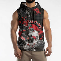 Personalised Hawaiian And Japanese Sleeveless Hoodie Aloha Koi Fish Palaka Patterns DT05 - Polynesian Pride