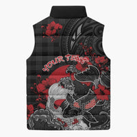Personalised Hawaiian And Japanese Sleeveless Puffer Jacket Aloha Koi Fish Palaka Patterns DT05 - Polynesian Pride