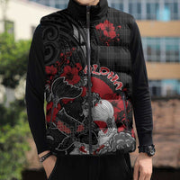 Personalised Hawaiian And Japanese Sleeveless Puffer Jacket Aloha Koi Fish Palaka Patterns DT05 - Polynesian Pride